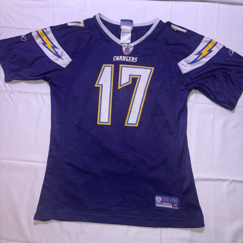 Girls NFL LA Chargers Reebok Philip Rivers Jersey #17 OnField Short Sleeve Large